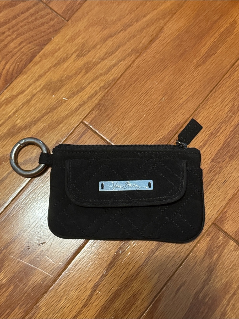 Vera Bradley Black Quilted Key Coin Pouch